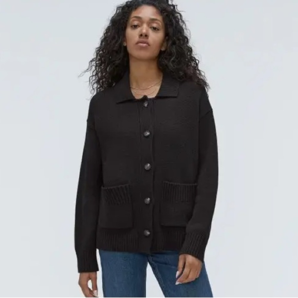 Everlane The Cotton Chore Sweater Black